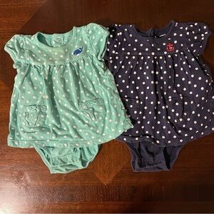 Carter’s | Nautical Polka Dot Dress Lot 2 Dresses | 12 mo